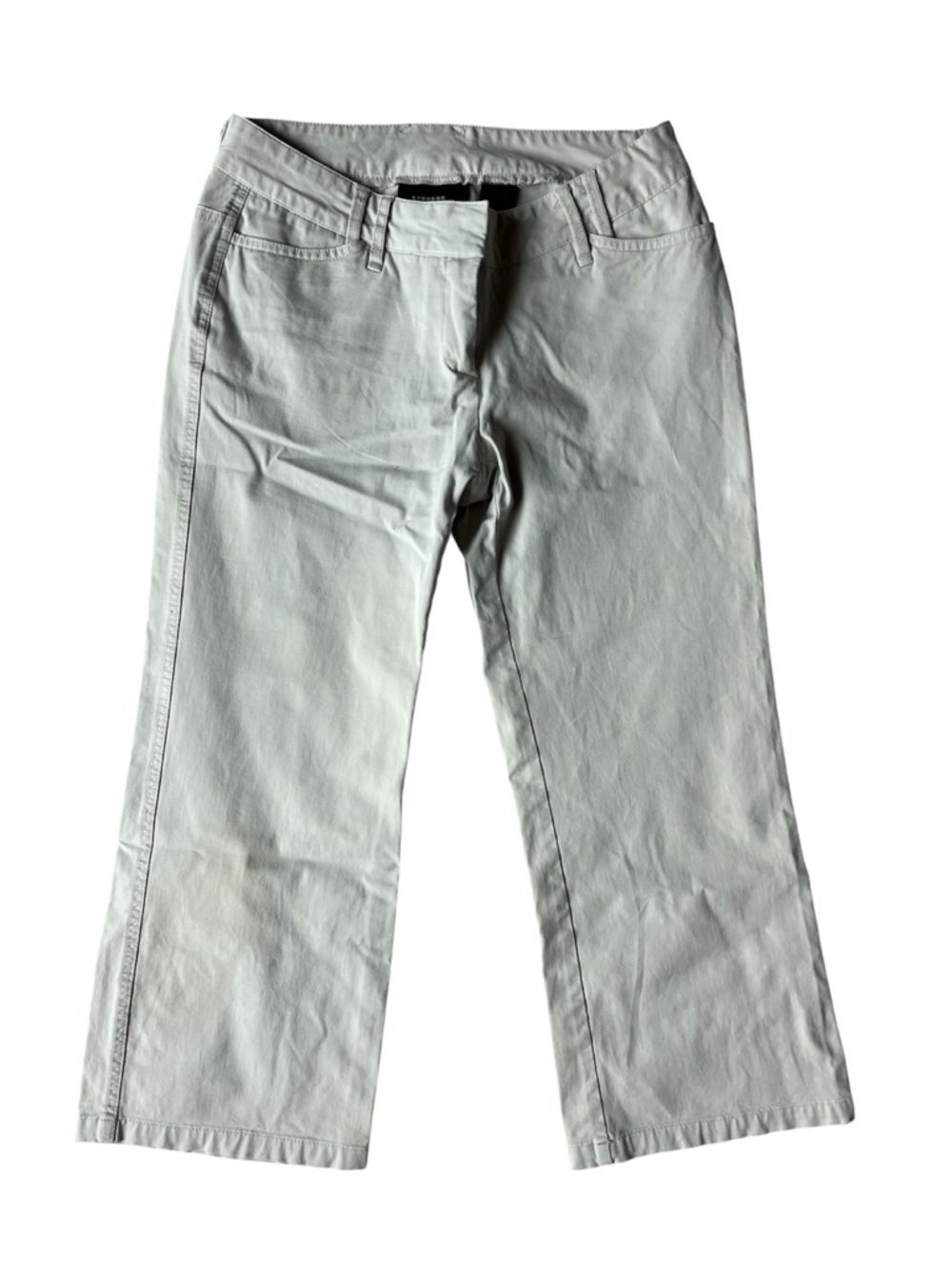 VINTAGE 90S EXPRESS CROPPED KHAKI PANTS COTTON 5/6 21.5 INSEAM